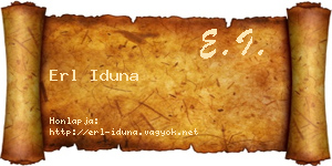 Erl Iduna névjegykártya
